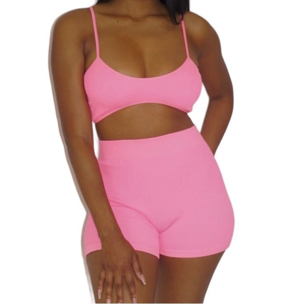 Neon Pink Short Seamless Set